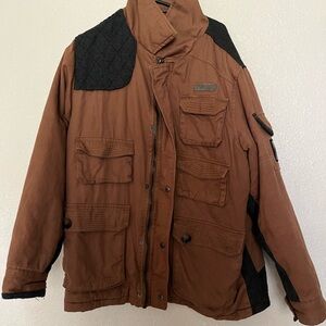 coogi brown flight bomber jacket